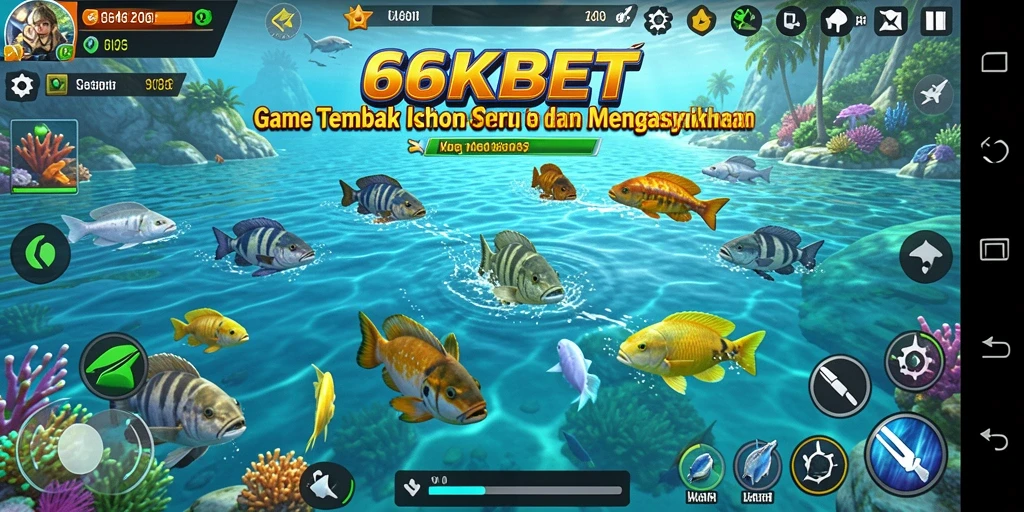 Tampilan gameplay seru Tembak Ikan di 66KBET.