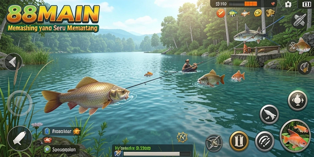 Screenshot 88MAIN menampilkan pengalaman memancing yang mendebarkan.