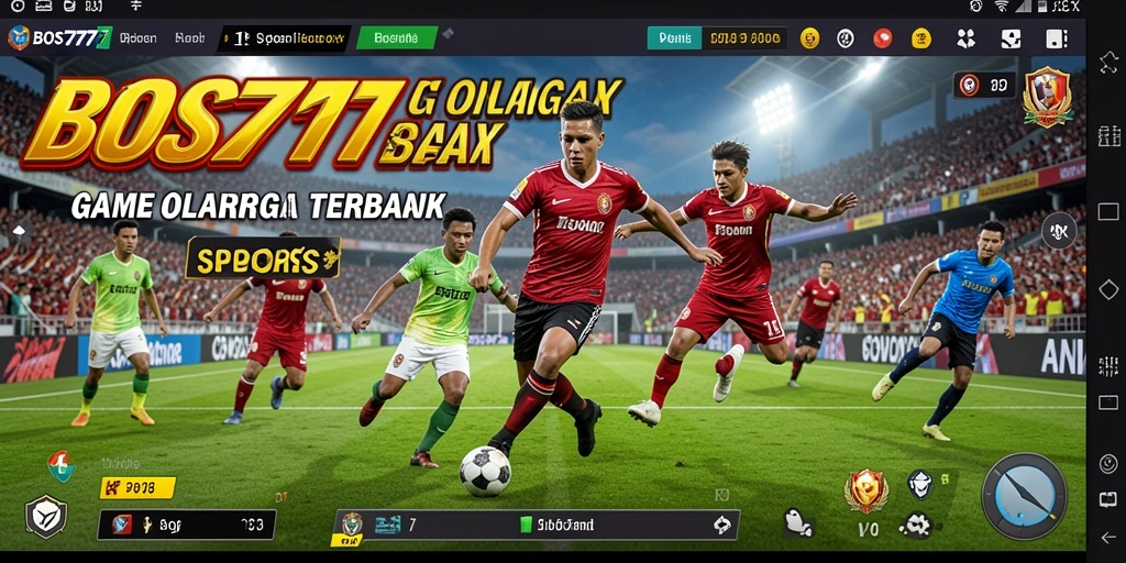 Tampilan utama gameplay BOS777 dengan suasana olahraga yang energik.