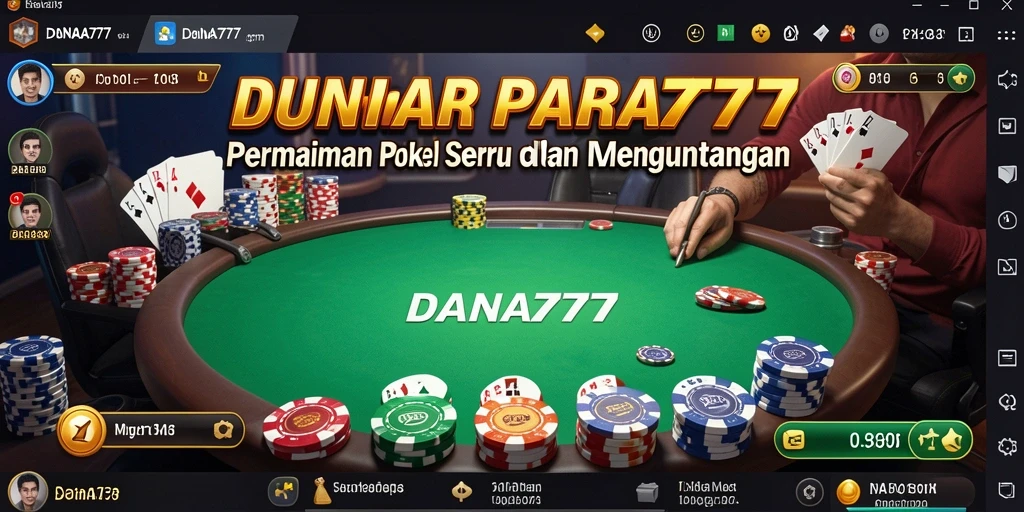 Tampilan gameplay DANA777 yang menarik dan interaktif saat bermain Poker.