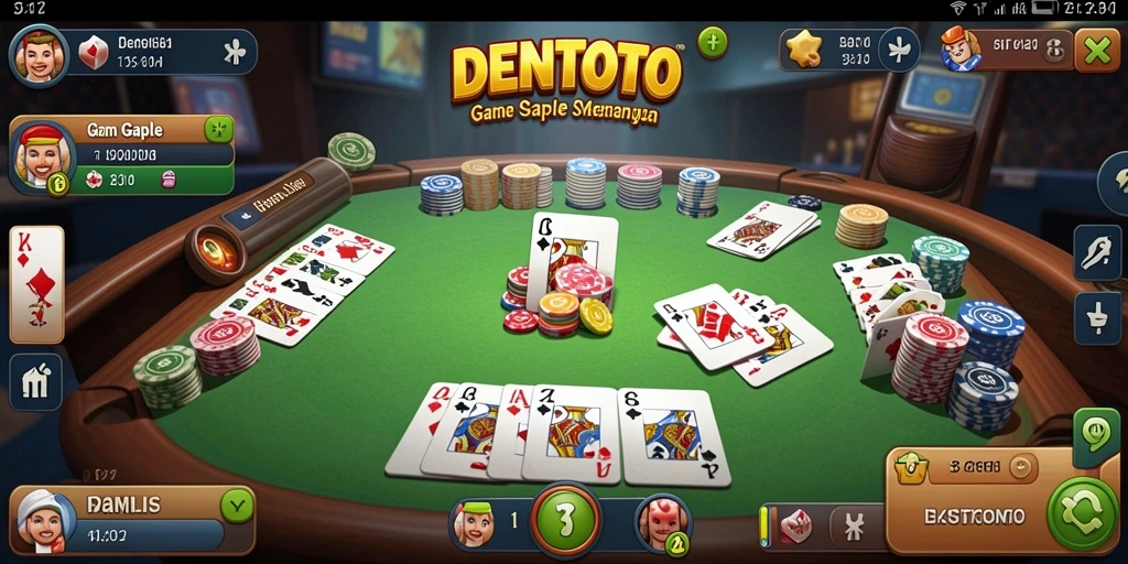 Tampilan gameplay DENTOTO yang menarik saat bermain Gaple.
