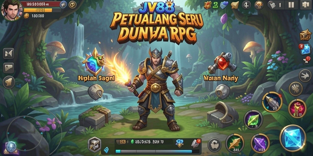 Tampilan gameplay JV88 yang menakjubkan dalam petualangan RPG.