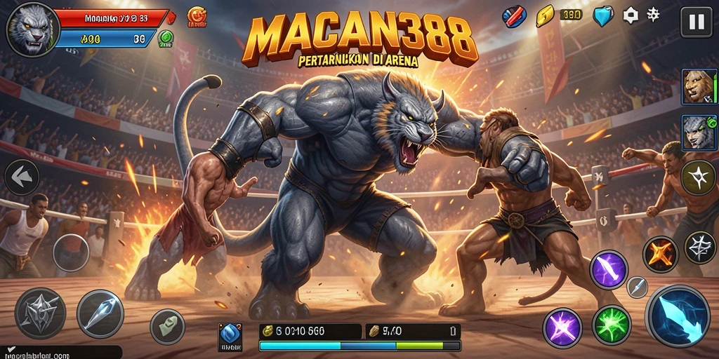 Tampilkan aksi pertarungan yang mendebarkan dalam game MACAN388.