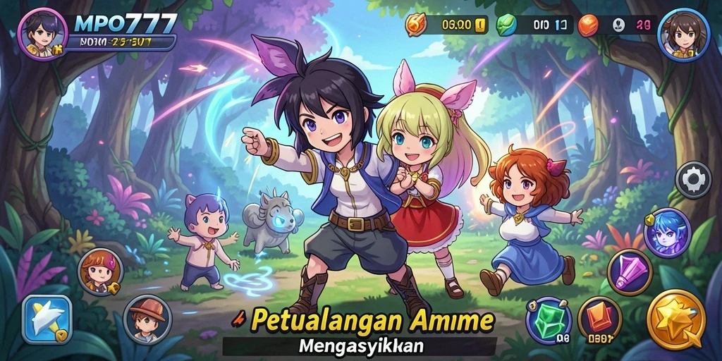 Tampilan menarik dari gameplay MPO777 yang penuh aksi Anime.