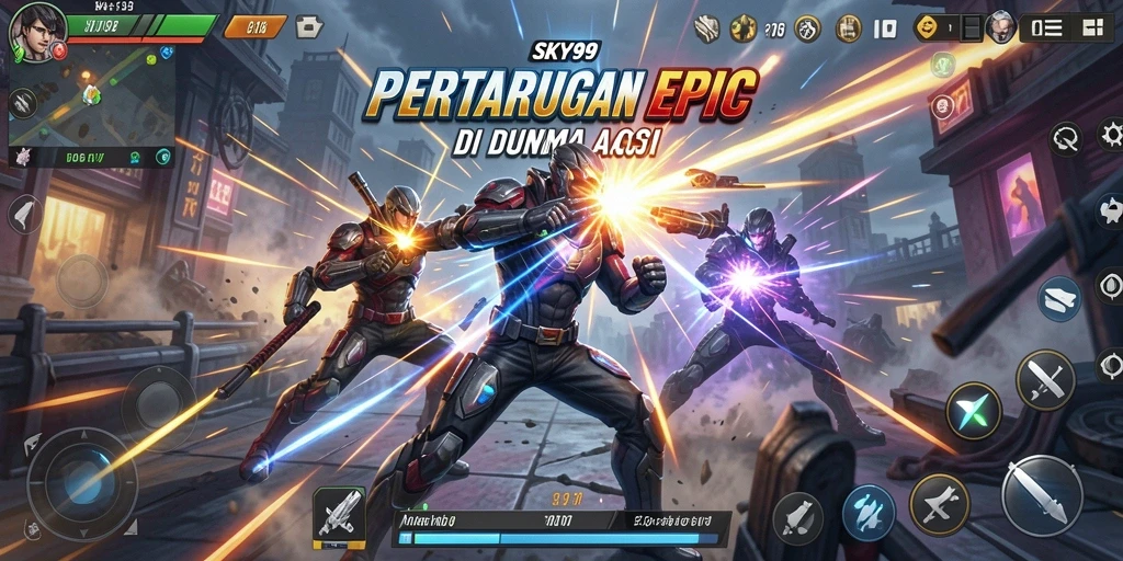 Tangkapan layar gameplay action yang memukau dari SKY99.
