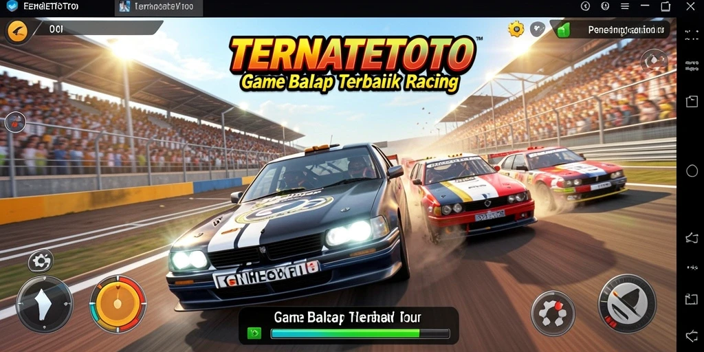 Screenshot utama TERNATETOTO menampilkan aksi balap yang mendebarkan.